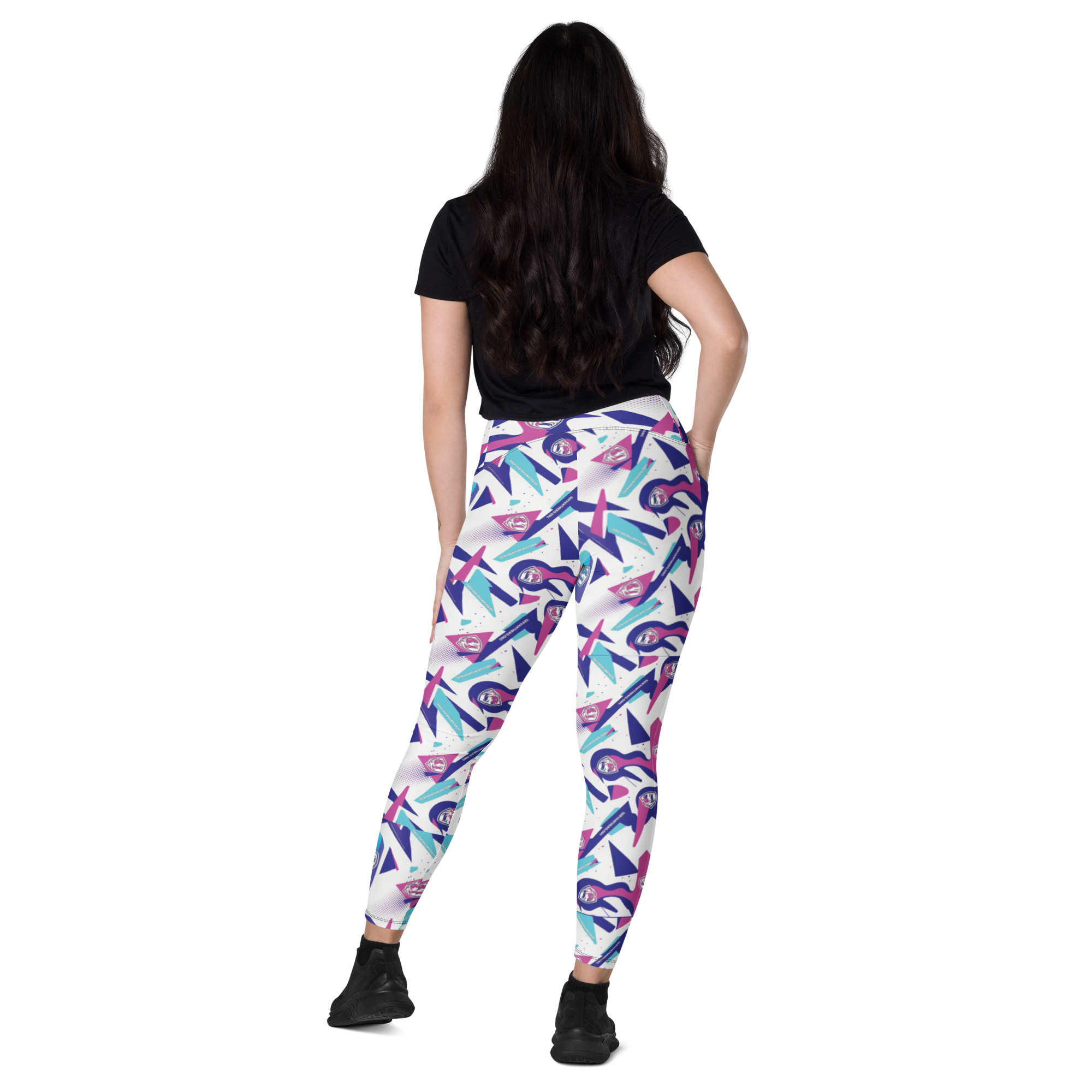 Neon Pulse: Crossover leggings with pockets - Image 15