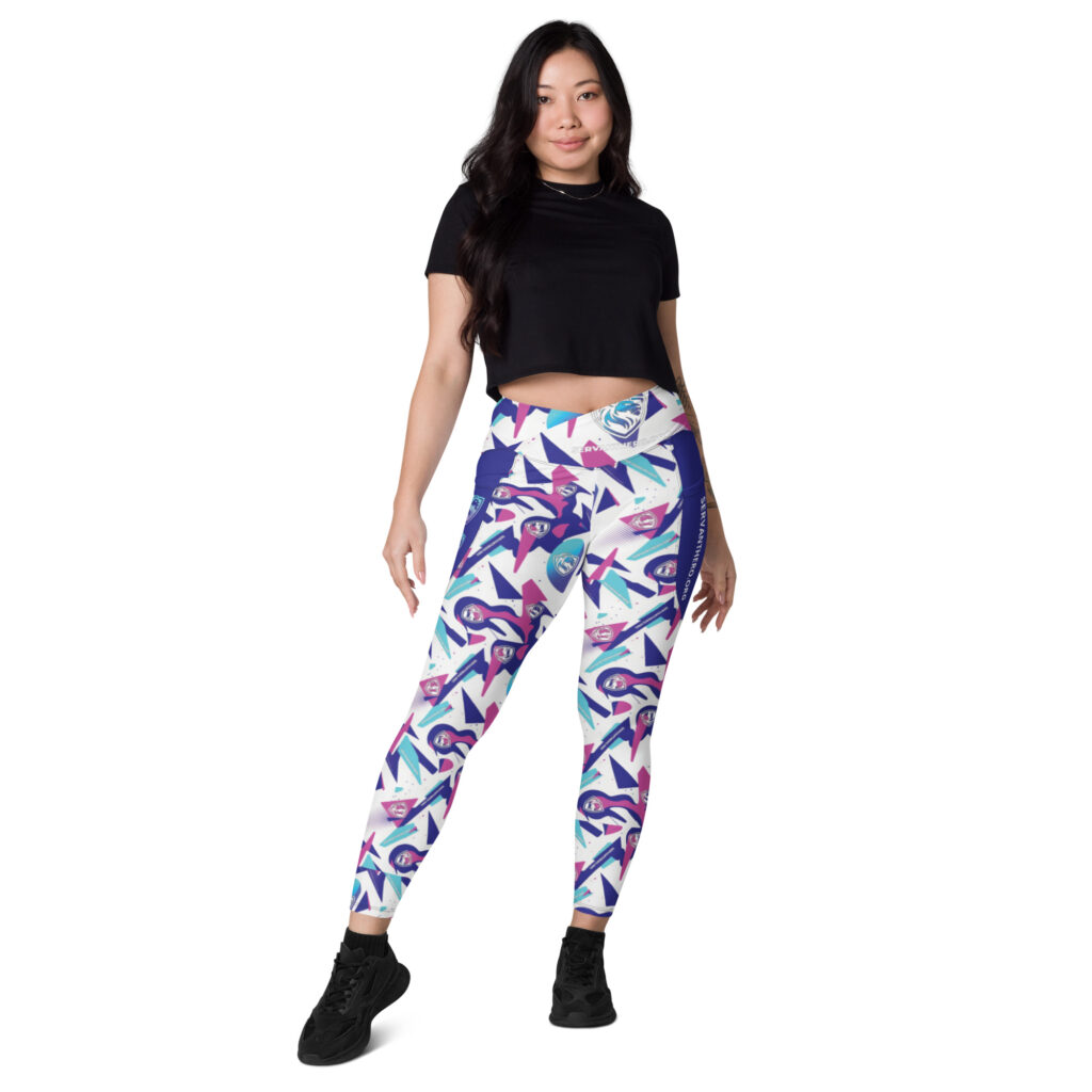 Neon Pulse: Crossover leggings with pockets