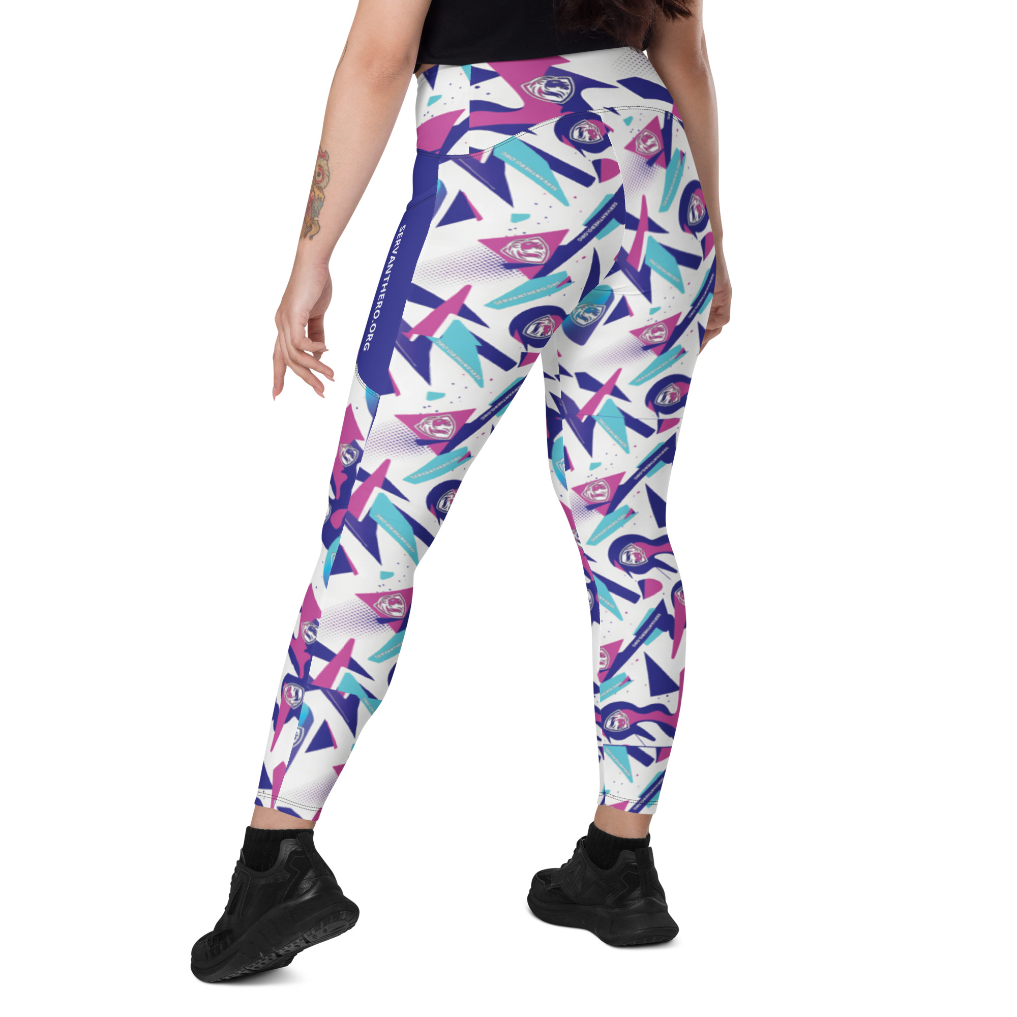 Neon Pulse: Crossover leggings with pockets - Image 23