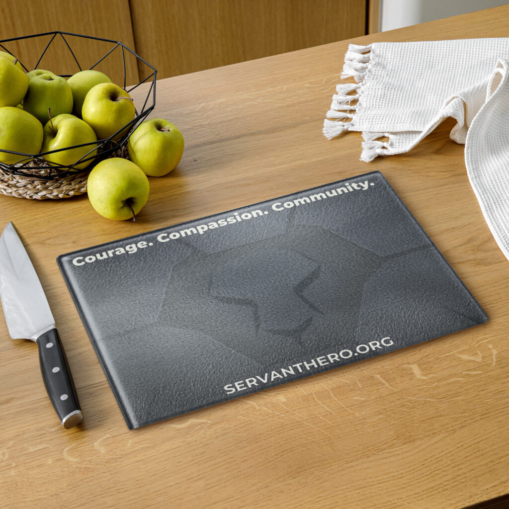 Servant Hero Glass Cutting Board