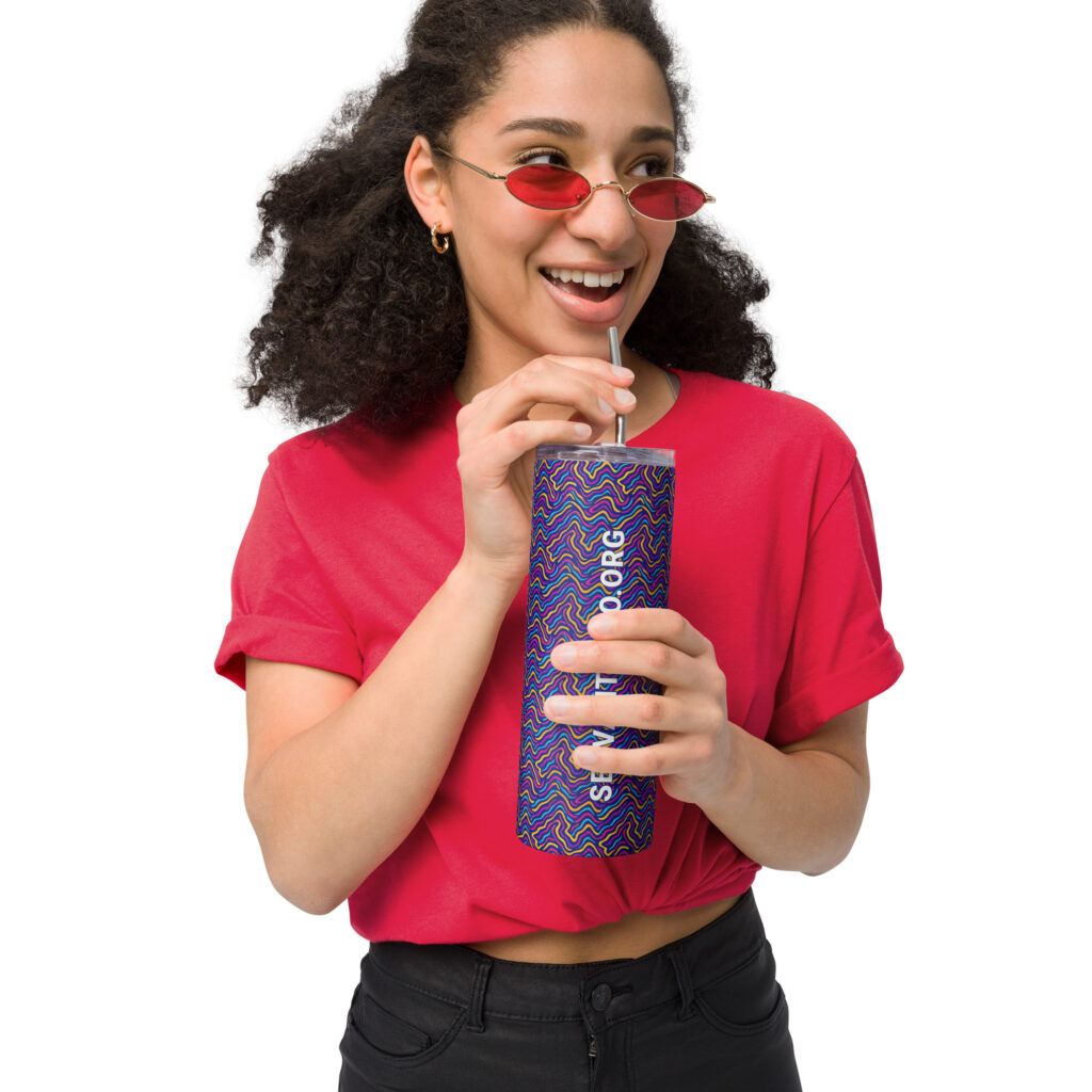 Neon Pulse: Stainless steel tumbler