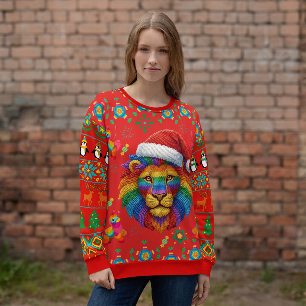 Rainbow Majesty Lion – Ugly Sweater Contest Winner Edition
