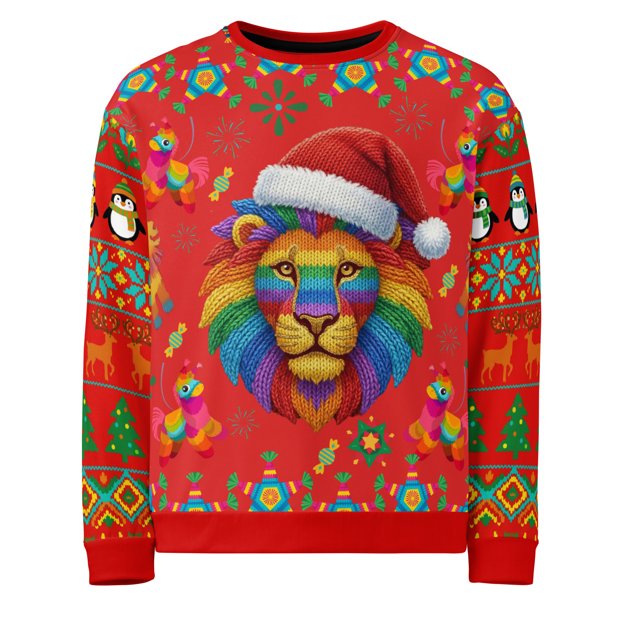 Rainbow Majesty Lion – Ugly Sweater Contest Winner Edition - Image 2